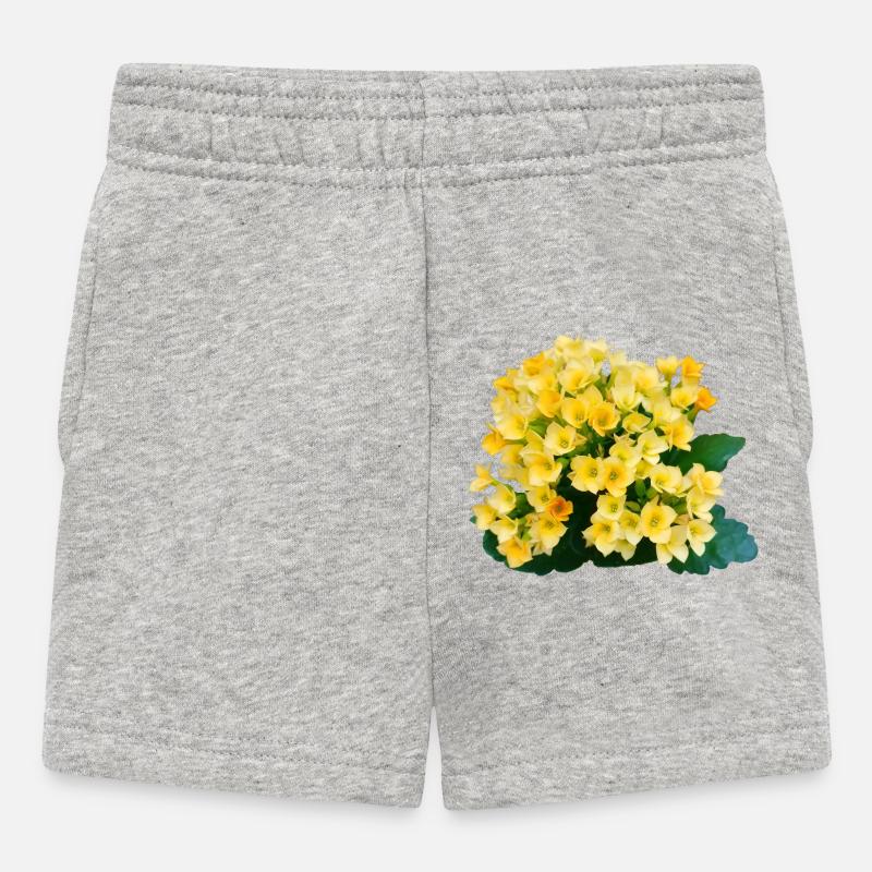 Fleurs printanières jaune doré - Short Bébé - gris chiné