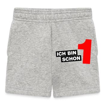Ich bin schon 1 - Baby Shorts - Grau meliert - Vorne