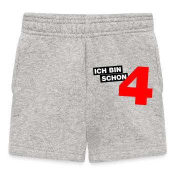Ich bin schon 4 - Baby Shorts - Grau meliert - Vorne