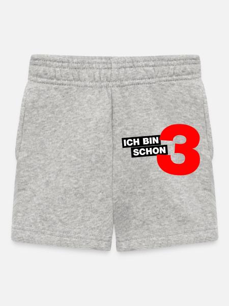 Ich bin schon 3 - Baby Shorts - Grau meliert