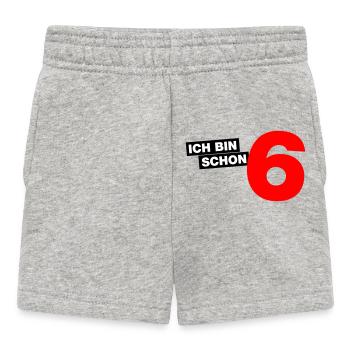 Ich bin schon 6 - Baby Shorts - Grau meliert - Vorne