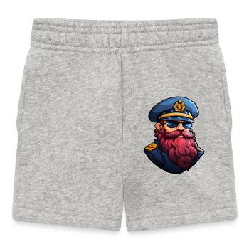 Matrose mit Bart - Baby Shorts - Grau meliert - Vorne
