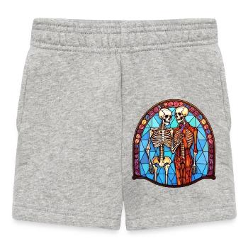Halloween Stained Glass Stained Glass - Baby Shorts - heather grey - Front