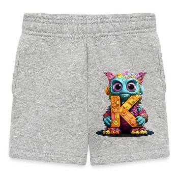 Puppe mit Buchstabe X Alphabet Buchstabe K - Baby Shorts - Grau meliert - Vorne