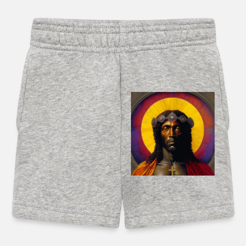 Jésus noir 01 - Short Bébé - gris chiné