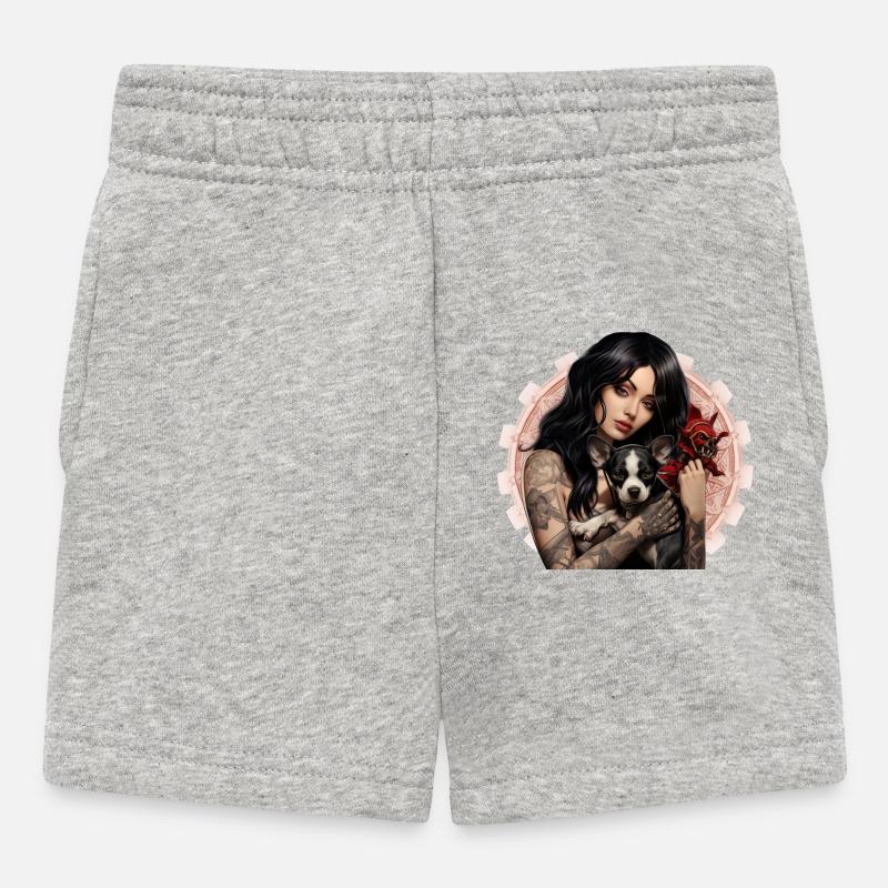 Noir Porté Noir Romantique Noir Gothique - Short Bébé - gris chiné