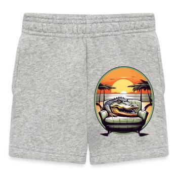 Alligator auf Sofa - Baby Shorts - Grau meliert - Vorne