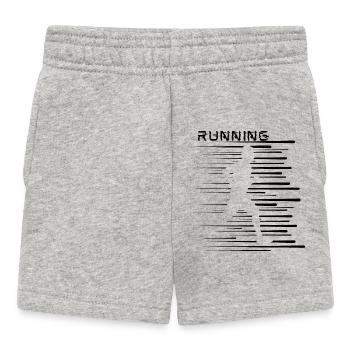 Courir, facile, actif, courir, rayures cool - Short Bébé - gris chiné - Devant
