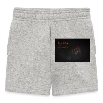 Crâne d’Halloween orange lueur - Short Bébé - gris chiné - Devant