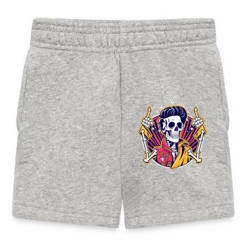 Neon Skull Rockabilly Duel - Baby Shorts - heather grey - Front