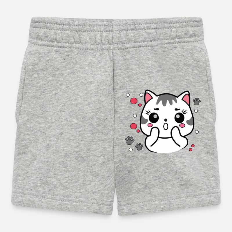 Chat mignon surpris - Short Bébé - gris chiné