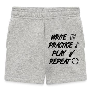 Writing, practicing, playing, repeating - Baby Shorts - heather grey - Front