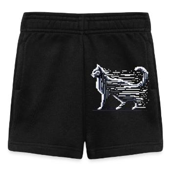 Pixel Katze - Baby Shorts - Schwarz - Vorne