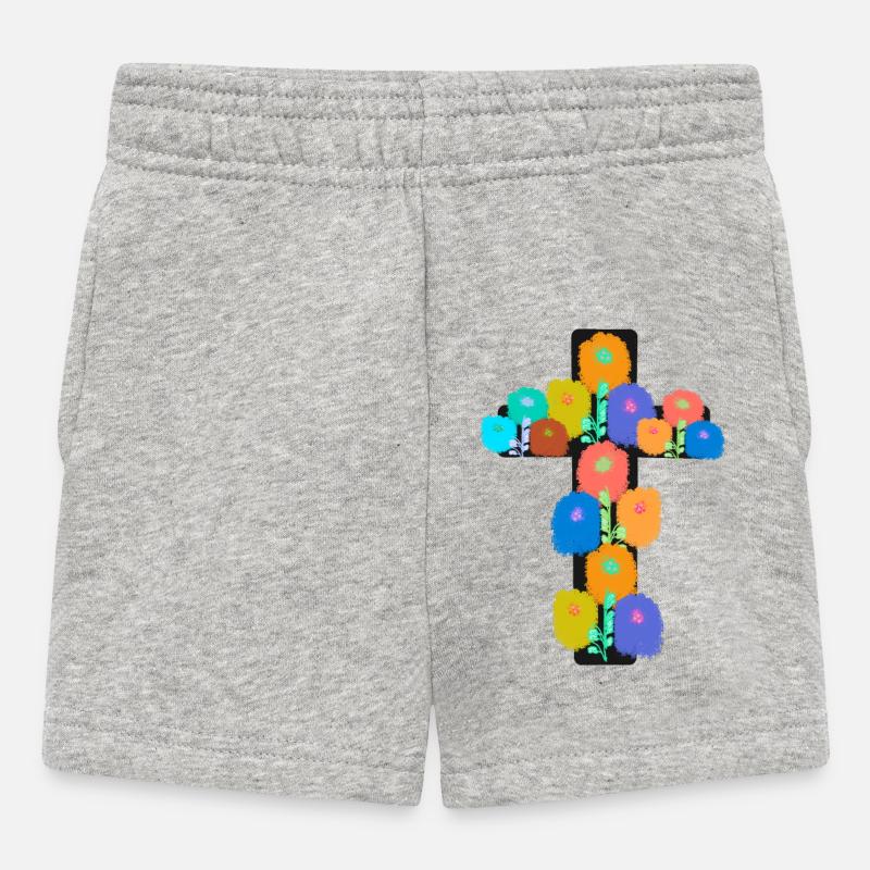 funérailles deuil deuil rédemption jésus sauveur - Short Bébé - gris chiné
