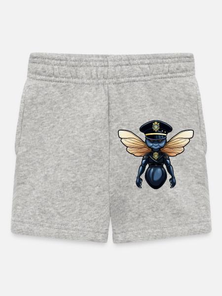 Libellen Polizei - Baby Shorts - Grau meliert