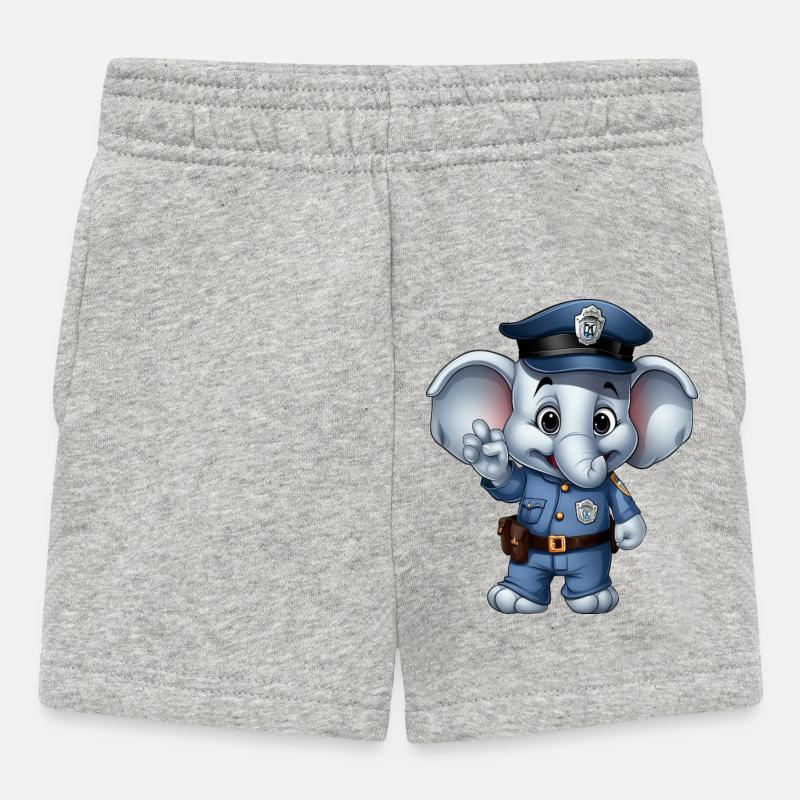 Polizei Elefäntchen - Baby Shorts - Grau meliert
