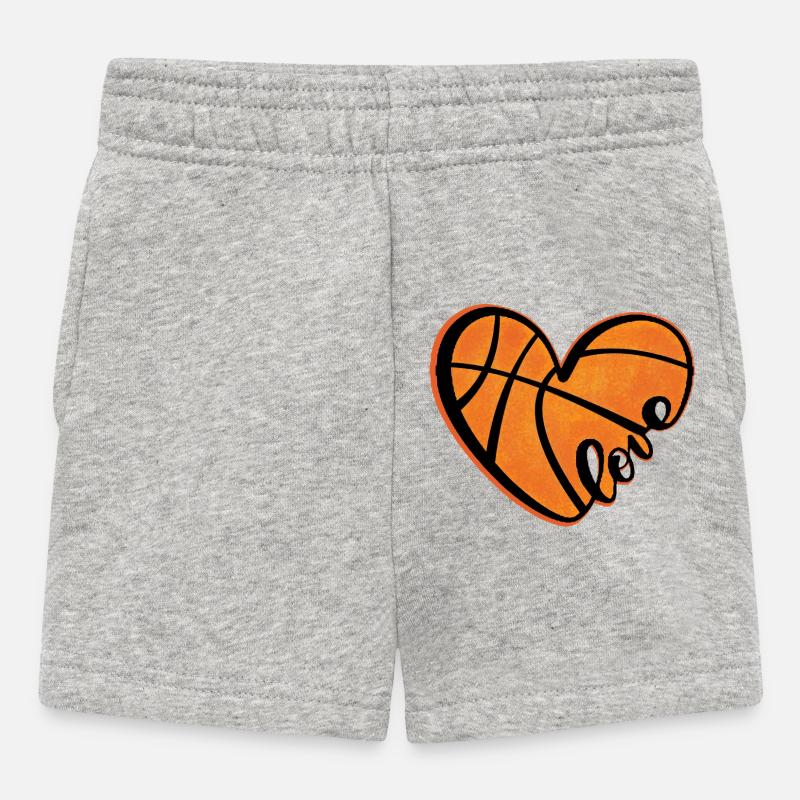 Cœur de basket avec amour - Short Bébé - gris chiné