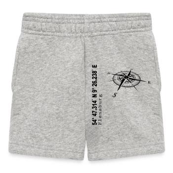 Koordinaten Flensburg - Baby Shorts - Grau meliert - Vorne