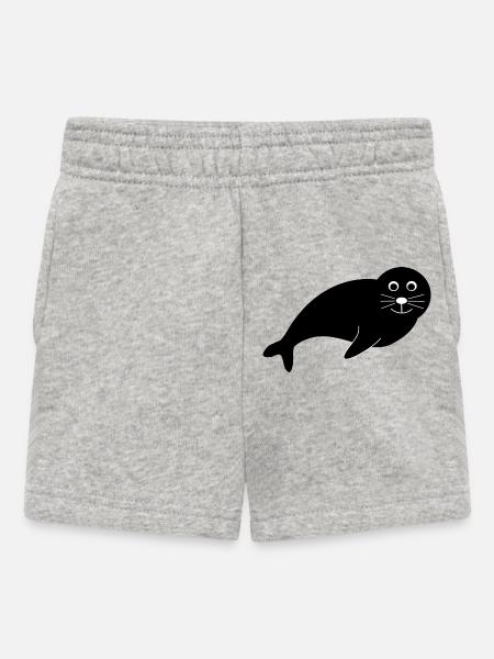 Seehund Seehunde Robbe Robben Tiere - Baby Shorts - Grau meliert