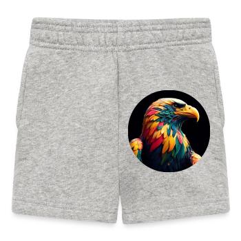 Eagle with colorful feathers - Baby Shorts - heather grey - Front