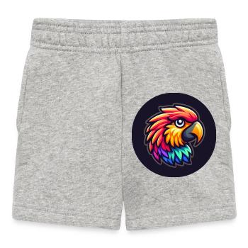 Papagei Ara Kopf bunt Cartoon Comic - Baby Shorts - Grau meliert - Vorne