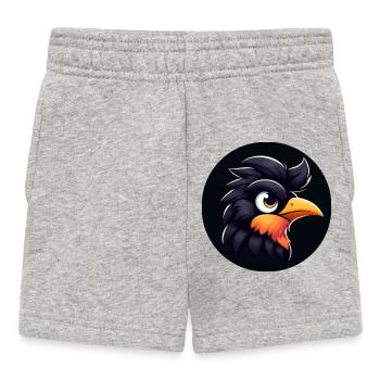 Cooler Rabe im Comic Stil - Baby Shorts - Grau meliert - Vorne