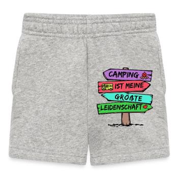 Campingplatz Camping Wanderer Wohnmobil Statement - Baby Shorts - Grau meliert - Vorne