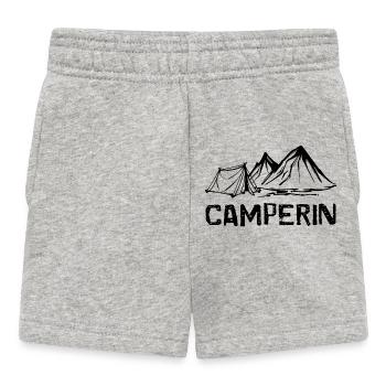 Camper Spruch Camping Berge Zelten Campingplatz - Baby Shorts - Grau meliert - Vorne
