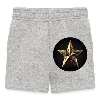 Goldener Stern in Polygon Design - Baby Shorts - Grau meliert - Vorne