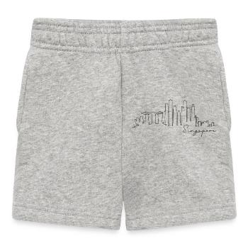 Singapore Skyline Silhouette Asia I Love Singapore - Baby Shorts - heather grey - Front