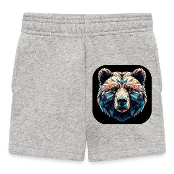 Colorful Bear in Polygon Design - Baby Shorts - heather grey - Front