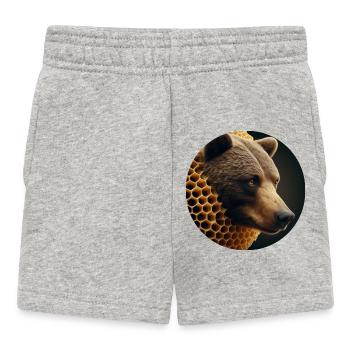 Ours brun en nid d’abeille - Short Bébé - gris chiné - Devant