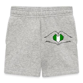 Drapeau du Nigeria en forme de coeur - Short Bébé - gris chiné - Devant