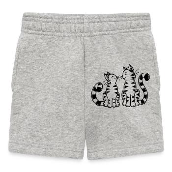Cartoon Kitten - Baby Shorts - heather grey - Front