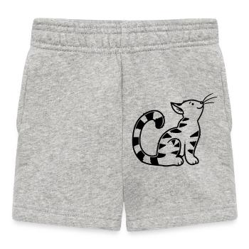 Cartoon Kitten - Baby Shorts - heather grey - Front