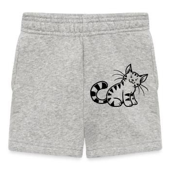 Cartoon Kitten - Baby Shorts - heather grey - Front