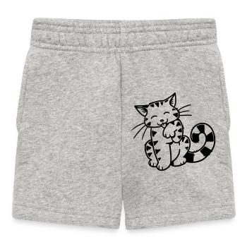 Cartoon Kitten - Baby Shorts - heather grey - Front