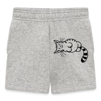 Cartoon Kitten - Baby Shorts - heather grey - Front