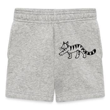 Cartoon Kitten - Baby Shorts - heather grey - Front