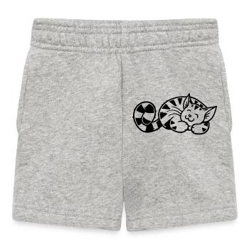 Cartoon Kitten - Baby Shorts - heather grey - Front