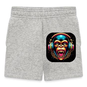 Monkey Teeth Headphones - Baby Shorts - heather grey - Front