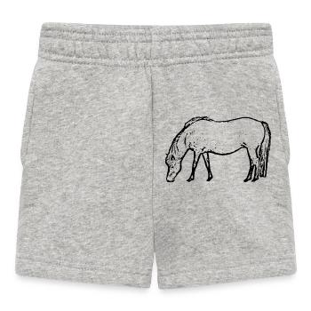 Cheval noir - Short Bébé - gris chiné - Devant