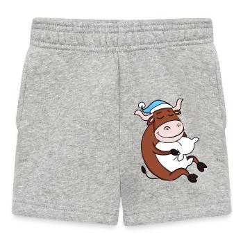 Ox with pillow and sleepy cap - Baby Shorts - heather grey - Front