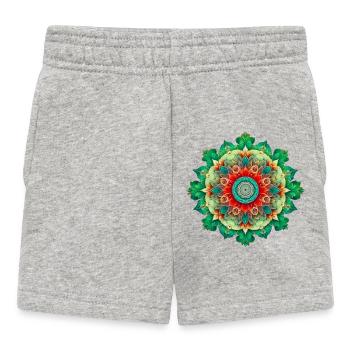 Mandala de Fleurs Kaléidoscope - Short Bébé - gris chiné - Devant