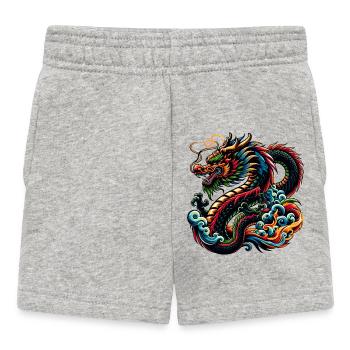 Colorful Chinese Dragon Artistic Design - Baby Shorts - heather grey - Front
