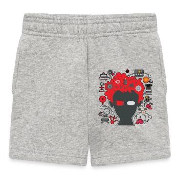 Geek 02 R - Baby Shorts - Grau meliert - Vorne