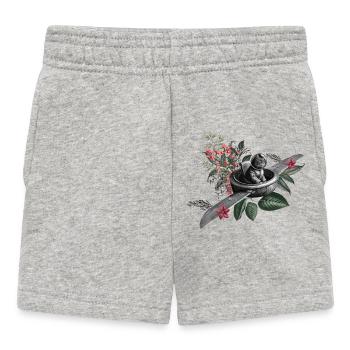Die fliegende Katze - Baby Shorts - Grau meliert - Vorne