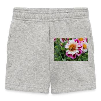 Abeille, Miel Scène Sur Fleur Colorée, Dahlia - Short Bébé - gris chiné - Devant
