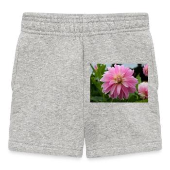 Dahlie pink rosa Blüte ,Blume - Baby Shorts - Grau meliert - Vorne