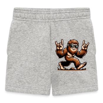 Rocking Bigfoot Sunglasses Funny Sasquatch - Baby Shorts - heather grey - Front